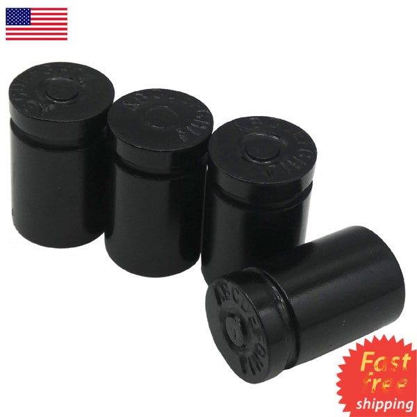 4pcs Tire Valve Cap Stem Cover For Truck Car Vehicles Black Bullet Shell Style NRA 2A