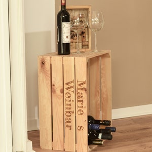 Holzkiste Noa Natur 50x40x30cm mit Gravur - Obstkiste Weinkisten Holzkisten