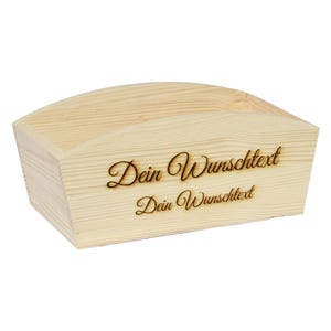 Geschenkkorb Personalisierbar Wunschtext 24x13x8cm Abgerundet Präsentkorb Holz Geschenkidee Holzkiste Hochzeit Geburtstag Ruhestand Personal