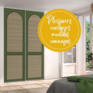 GABIN Trompe l'oeil Aufkleber Rohrgeflecht anpassbare modulare Schranktür