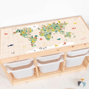 Sticker adhésif planete carte du monde trofast kallax ikea EARTH