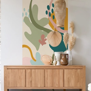 BILLIE wall stickers adhesive wallpaper or sliding closet door PAX abstract leaves