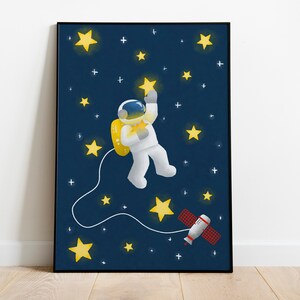Póster A3 "El ladrón de estrellas" constelación astronauta cosmonauta