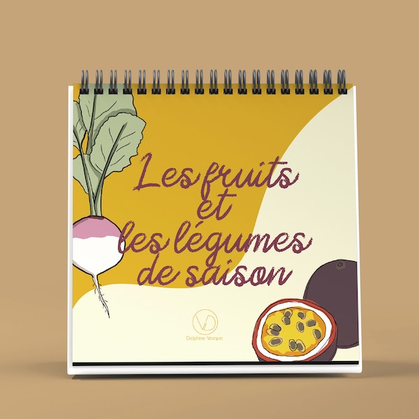 Calendrier chevalet perpétuel Fruits et Légumes de saison en français