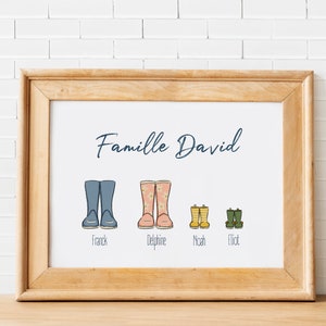 cartel familiar botas zapatos con nombre personalizable
