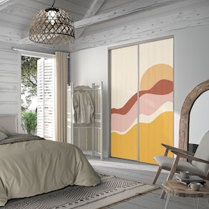 Personalized SUMMER sliding closet door stickers or PAX sunset wall sticker
