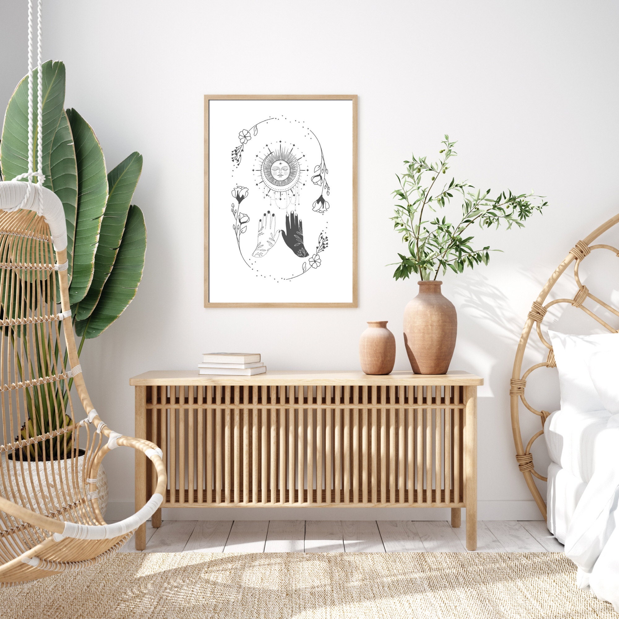 Boho wall art print | Etsy