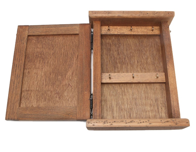 Vintage Wooden Key Box Hanging Wall Mount Key Holder Etsy