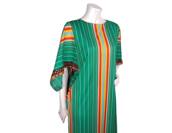 Gottex Vintage Maxi Caftan Dress  Hippie Boho Gre… - image 2