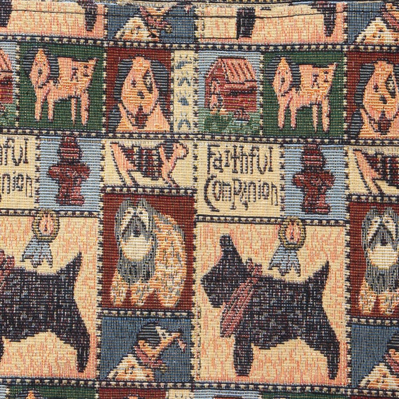 Vintage Dog Puppy Tapestry Tote Faithful Companio… - image 7
