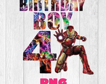 Avengers Birthday Boy 4 Clipart (PNG)