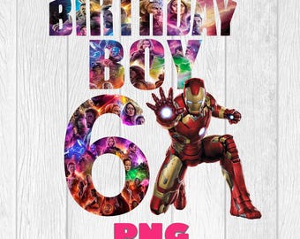 Avengers Birthday Boy 6 Clipart PNG: Super Heroes