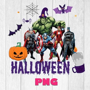 Halloween Avengers PNG Clipart, Superhero Clipart, Hulk PNG, Iron Man PNG, Captain America png, Superheroes
