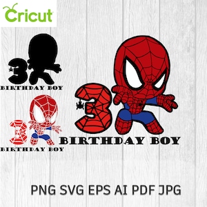 Spiderman 3rd Birthday Cricut Digital File (PNG SVG)
