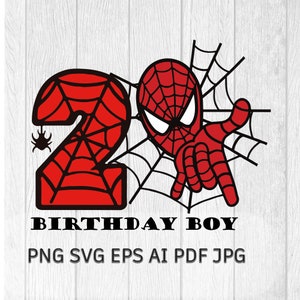 Spiderman Birthday png  SVG  Spiderman svg 2nd  Birthday svg File Instant Download DIY Shirt Design