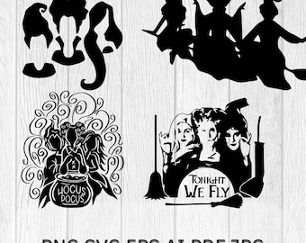 Retro Witches Movie PNG SVG: Thug Life Halloween Design