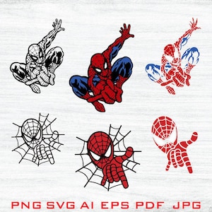 Spiderman SVG, Spiderman Face SVG, Spiderman PNG, Spiderman Digital Download