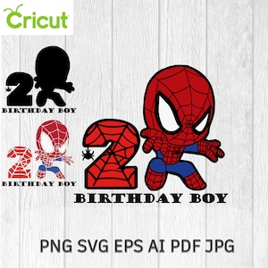 Spiderman 2nd Birthday Cricut Digital File (PNG SVG)