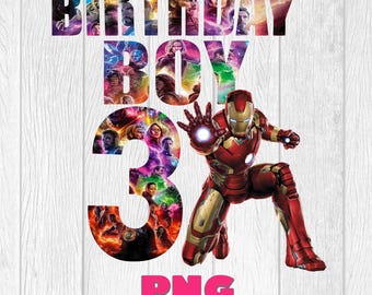 Avengers Birthday Boy 3 Clipart: Super Heroes PNG