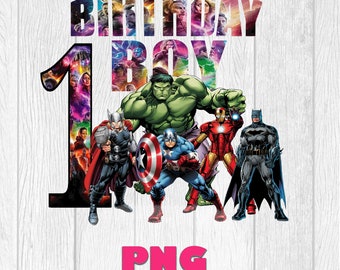 Avengers Birthday Boy Clipart: Super Heroes PNG