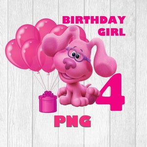 Blues Clues Birthday Girl PNG Image: Age 4, Print/Sublimate