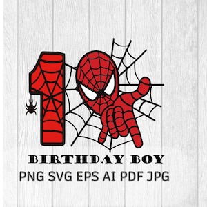 Spiderman 1st Birthday Digital file svg PNG happy birthday spiderman spiderman svg, birthday svg, bday boy spiderman, instan download