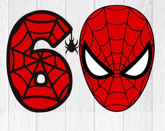 Spiderman 6.º cumpleaños SVG: Cricut Iron-On PNG (Descarga instantánea)