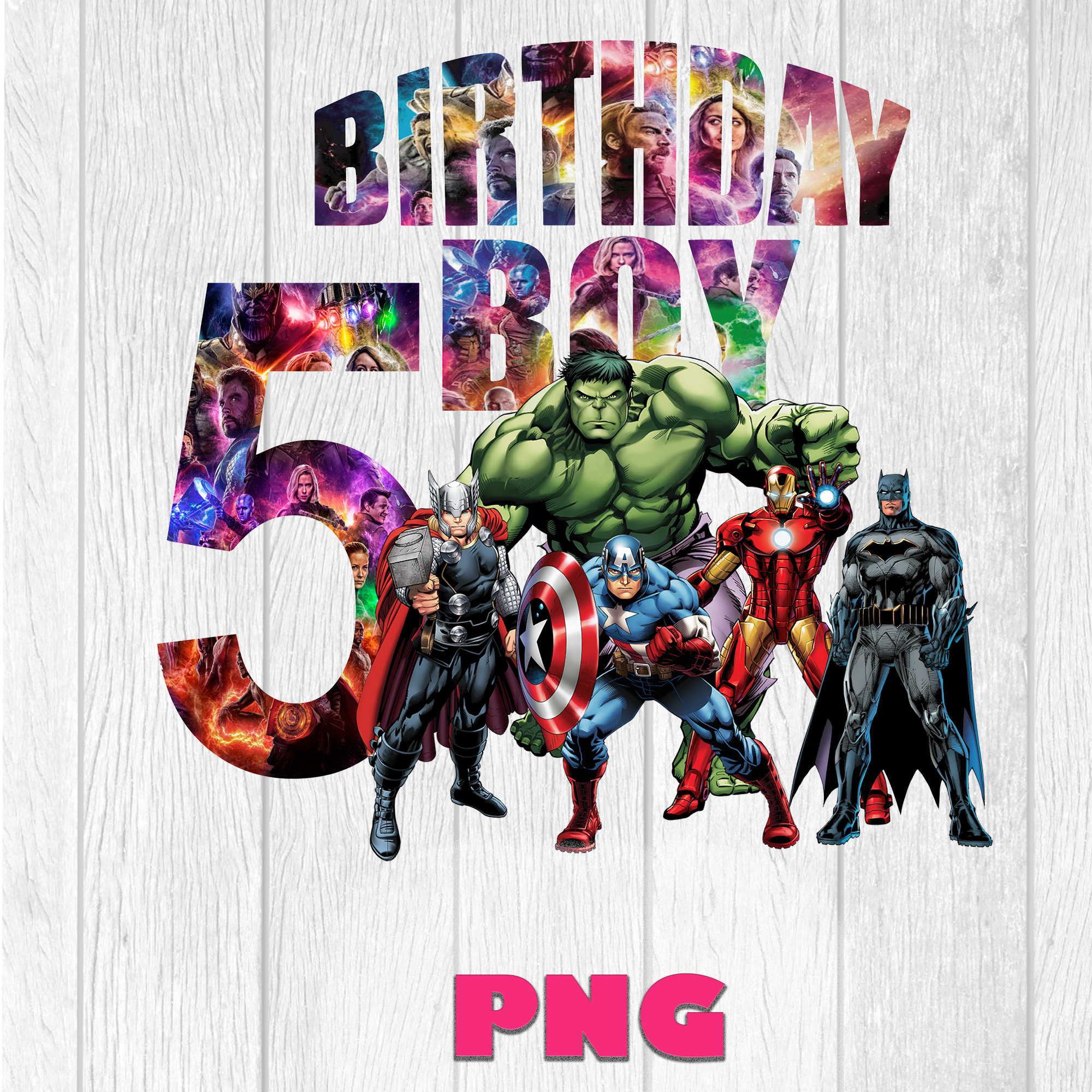 Avengers Birthday 5 Boy Clipart Png Super Heroes Avengers Png Etsy