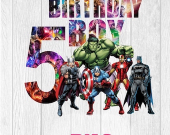 Avengers Birthday Boy Clipart: Super Heroes PNG (Transparent Background)