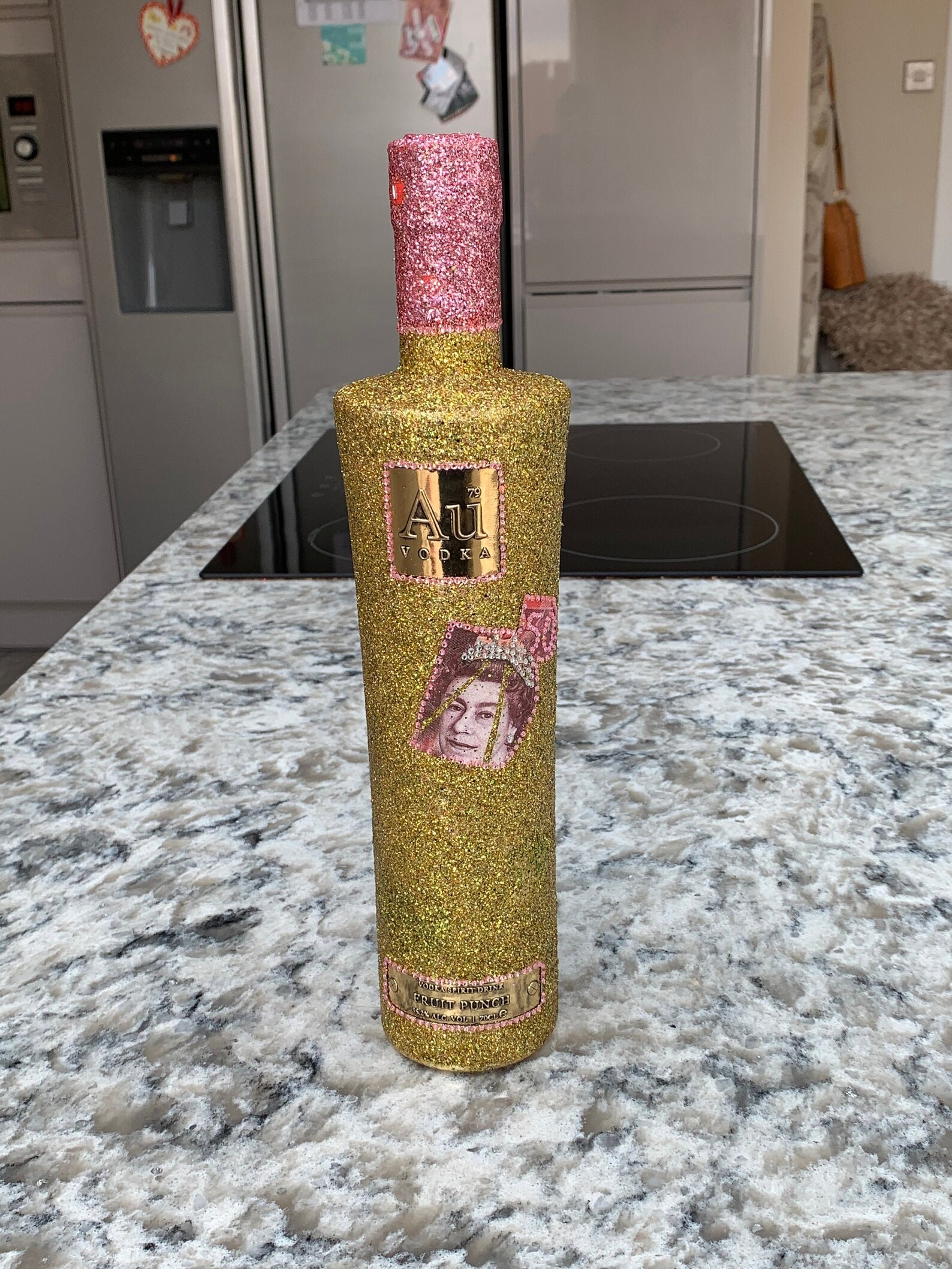 Bouteille de paillettes de vodka au Etsy