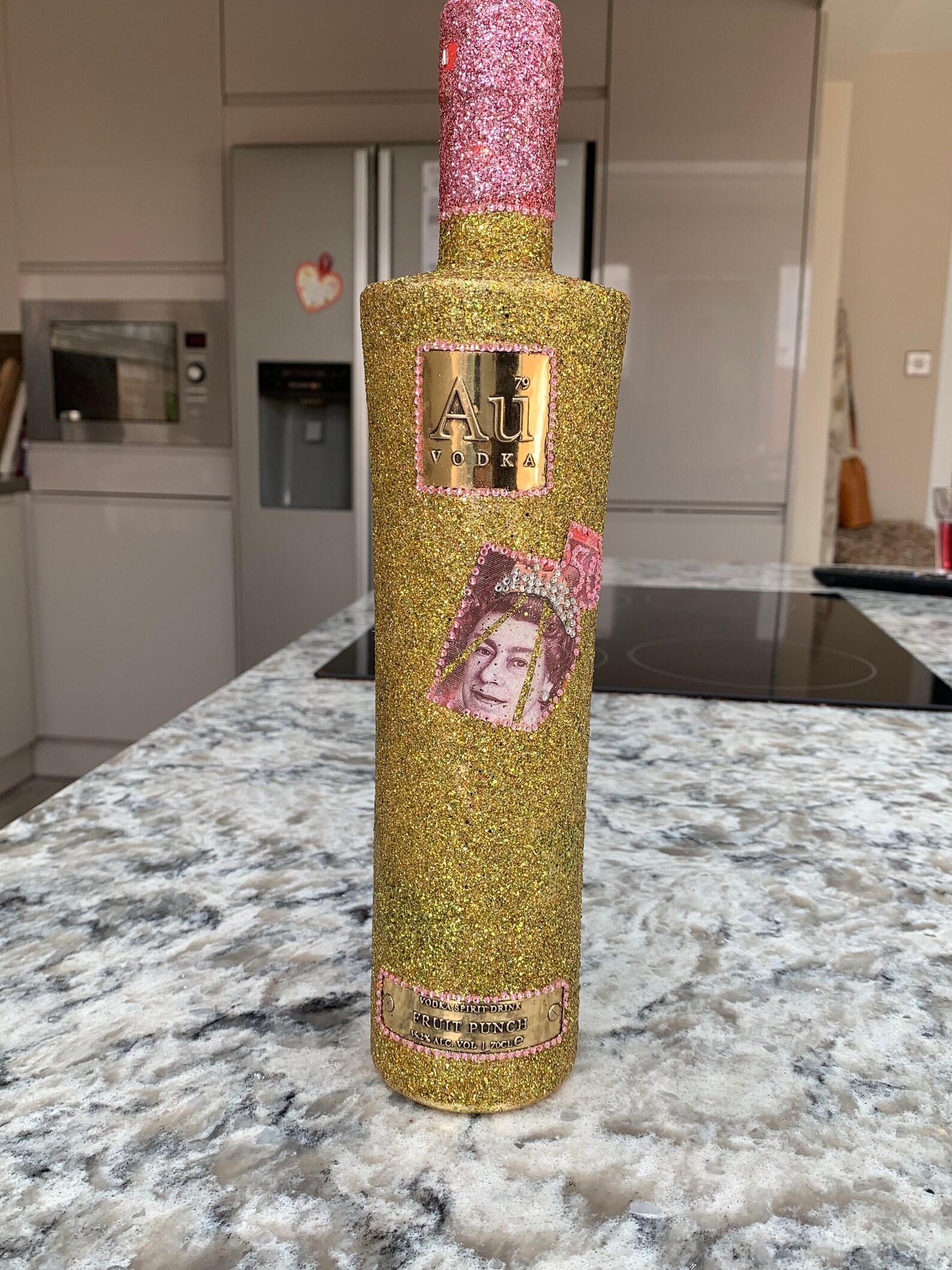 Bouteille de paillettes de vodka au Etsy