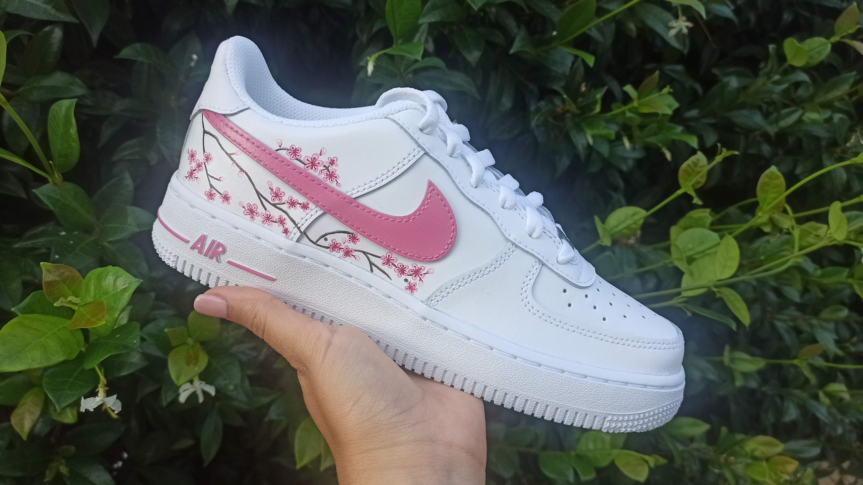 Custom Air Force 1 Cherry blossom hand painted | Etsy