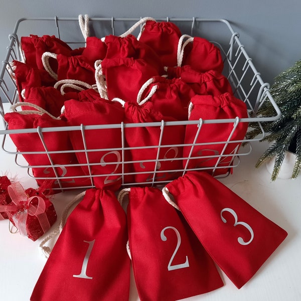 Adventskalendertüten - Adventskalender - Nikolaustüte - Weihnachtsgeschenktüte - Nummerierte Tüte - Kinderweihnachtsgeschenk - Countdowntüte - Advent