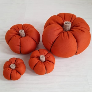 Pumpkin Decor - Fabric Pumpkins - Pumpkin Set - Halloween Decoration - Autumn Decor - Pumpkin Ornament - Autumnal - Fall Home Decor - Orange