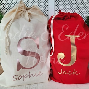 Personalised Santa Sack - Custom Christmas Sack - Name Christmas Gift Bag - Personalised Sack - Child’s Christmas Gift Sack - Santa Toy Bag