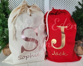 Personalised Santa Sack - Custom Christmas Sack - Name Christmas Gift Bag - Personalised Sack - Child’s Christmas Gift Sack - Santa Toy Bag