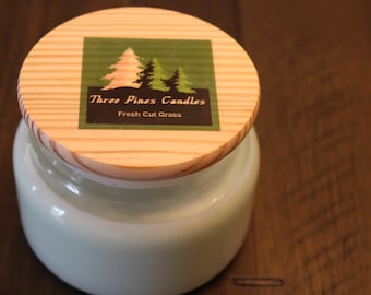 Fresh Cut Grass Soy Candle – Hand Poured In Mason Jar, 16 Oz, Ships Free