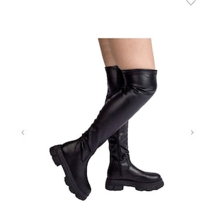 over the knee black boots