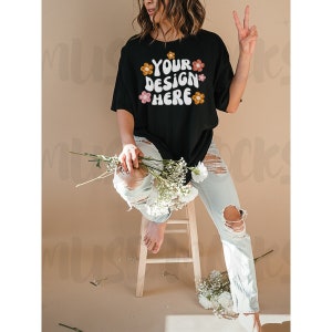 Gildan 5000 Mockup Gildan 5000 mockup Black Gildan Mockup Aesthetic Mockup Model Mockup Mock ups Oversized mock ups Black t shirt mock up