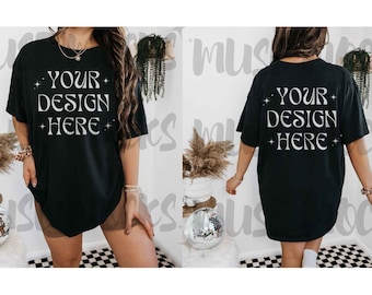 Gildan 5000 Mockup Front and back Mockup Gildan 5000 Gildan 5000 Black Mockup Mockup Bundle  Gildan Mock up Black shirt mockup Back mockup