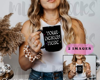 Becher Mockup Schwarze Tasse Mockup Kaffeetasse Mockup Tasse Mockups Tassen Mockup 15 Unzen Tasse Mockup Ästhetik Mockup 15 Unzen schwarze Tasse Mockup großer Becher