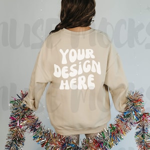 Gildan 18000 Mockup Back Sweatshirt Mockup Mock ups Sand Gildan 18000 Mockup Sand sweatshirt mockup Christmas mockup Gildan Crewneck mockup