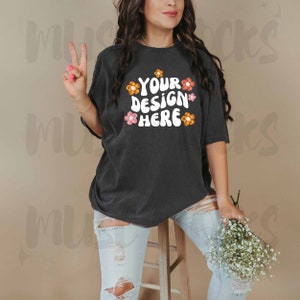 Comfort Colors Mockup Comfort Colors 1717 Comfort Colors Pepper Mockup Oversized mock up Pepper Comfort Colors Mock Mock ups  tshirt mockup