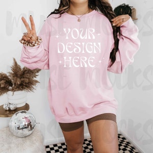 Gildan 18000 Mockup Gildan 1800 Mockup Gildan 18000 Mockup Light Pink Gildan 18000 Mockup Crewneck mockup Gildan 18000 Pink mockup