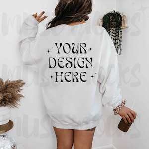 Gildan 18000 Mockup Gildan 1800 Mockup Gildan 18000 Mockup White Gildan 18000 Mockup Crewneck mockup Back Sweatshirt mockup Back of Gildan