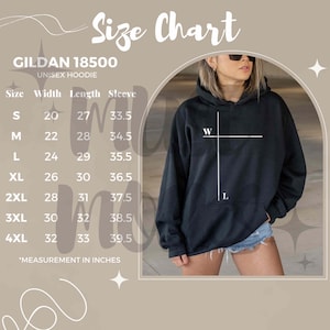 Gildan 18500 Size Chart Hoodie Size Chart Sweatshirt Size Chart Gildan ...