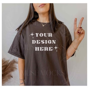 Gildan 5000 Mockup Dark Chocolate mockup Gildan Mockup Gildan Crew T shirt mock up Mock up Tee Model Mockup Mock ups Oversized mock ups