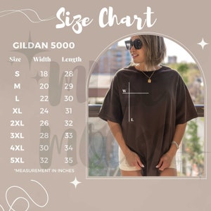 Gildan 5000 Size Chart Gildan Size Chart 5000 Size Chart - Etsy