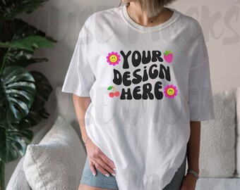 Blanco Comfort Colores Mockup C1717 Comfort colors Camisa blanca Mockups Camiseta blanca Mockups Mockups Blanco Oversize comfort colors Shirt Mock