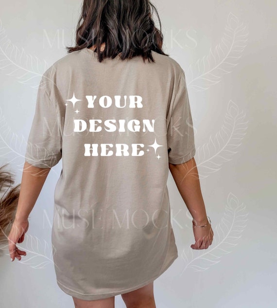 Bella Canvas 3001 Mockup Heather Tan Mockup Tan Shirt Back of | Etsy